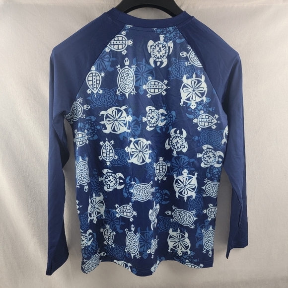 NWT Crown & Ivy Kids turtle print swim rashgaurd long sleeves Size Large - Picture 2 of 3